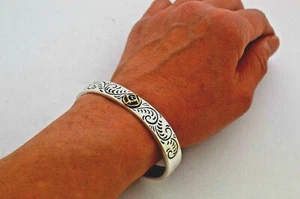 925 Sterling Silver Cuff Bangle Bracelet 39-44 grams - Picture 1 of 12