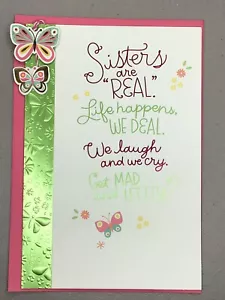 Biglietto Hallmark Happy Mother's Day SISTER TRUE FRIEND 8x5,5 farfalle farfalle - Foto 1 di 5