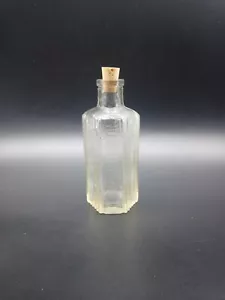 Antique Clear Glass Posion Bottle Not To Be Taken Hexagonal 13cm - Picture 1 of 5