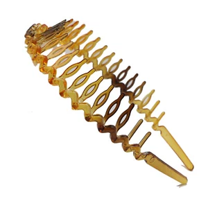 5 Coffee Plastic Wavy Headband with combs 8mm Teeth Hair Bands for Women Girls - Picture 1 of 8
