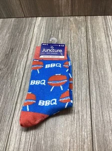 JUNCTURE BBQ Summer Cookout Gathering Food Festival Men's Socks Size 6-12 NEW - Picture 1 of 12