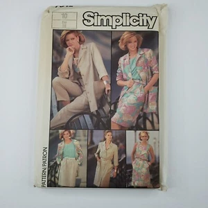 Simplicity 7312 Top Skirt Pants Unlined Jacket Dress Pattern Size 10 Uncut - Picture 1 of 5