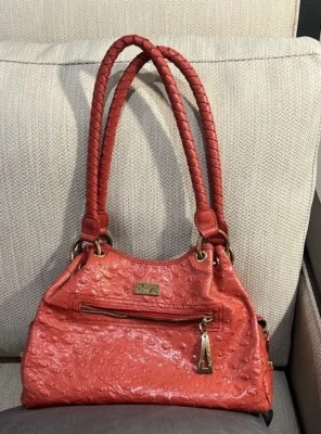 Isabella Adams Leather Red Orange Purse - Image 1 of 4