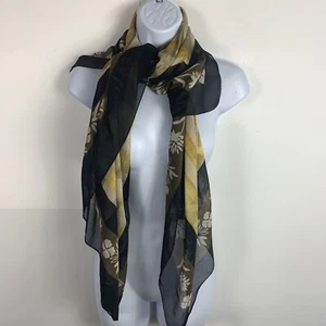 Harve Benard Womens Scarf Wrap Brown Black Gold Floral NEW VINTAGE - Picture 1 of 13