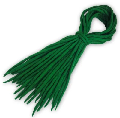 PIXIE LOCKS Forest Green Dreadlocks - Handmade Double Ended DE Merino Wool Dread Extensions