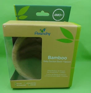  Avanchy Baby Feeding Bamboo Spill Proof Stay Put Suction Bowl * No Spoon* - Picture 1 of 3