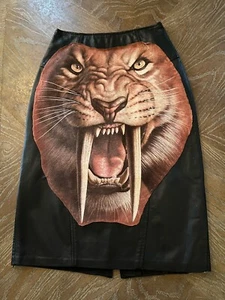 Custom OOAK Reworked Vintage Leather Pencil Skirt Upcycle Small - Picture 1 of 5