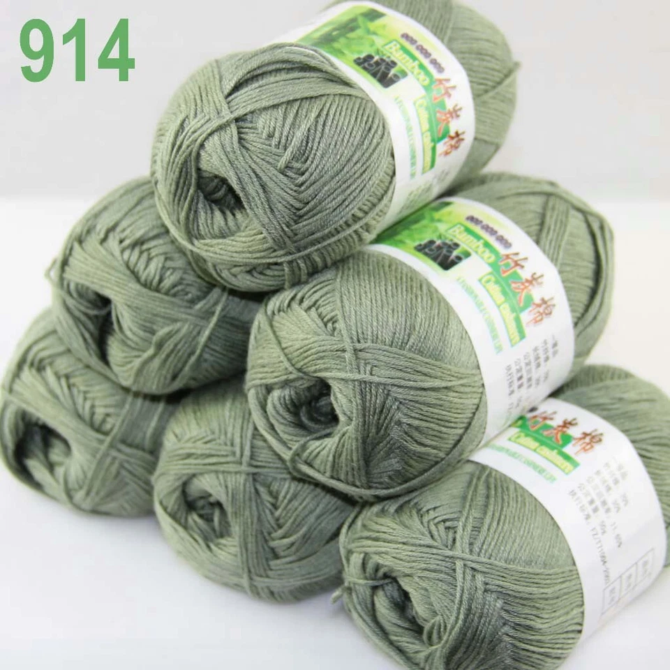 Sale Lot 6SkeinsX50g Soft Bamboo Cotton Baby Wrap Hand Knitting Crochet Yarn 914 - Image 1 of 4