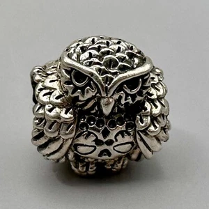 Ohm Beads Who Dead Owl Skull Bead of The Month 53 Sterling Silver Charm - Picture 1 of 11