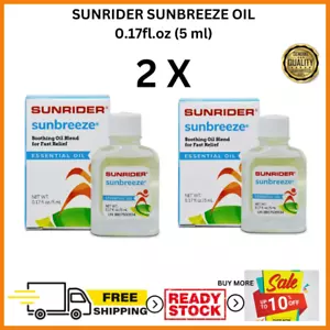 2 Bottle SUNRIDER SUNBREEZE Essential Oil 0.17fl.oz Relief Muscle Ache Menthol - Picture 1 of 4