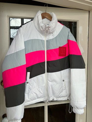 Giacca uomo OFF WHITE By Virgil Abloh colorblock trapuntata puffer anorak taglia S
