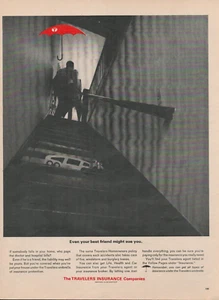 1963 Travelers Insurance Even Your Friend Might Sue You Stairs Vintage Print Ad - Bild 1 von 1
