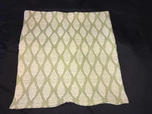 Pottery Barn 16x16 Pillow Cover Ivory Sage Green Embroidered Medallion Floral - Picture 1 of 10