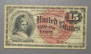 15 Cent Fourth Issue Fractional Currency Lg. Red Seal Pleasing XF. - Picture 1 of 2