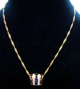 Danecraft 925 Sterling Silver Blue Sapphire Pendant Necklace Real Diamonds+gift - Picture 1 of 9