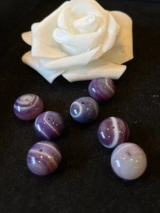 7 Stück Perlen Edelstein Achat lila / violett Donut ca. 15 x 10 mm - Bild 1 von 5
