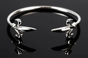Von Giardino ABELARDOR Silver 925 Twin Lily Pendant Bracelet Bangle Wristlet - Picture 1 of 6