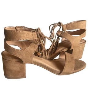 Top Moda Single Band Low Block Heel Tassel Open Toe Women's Gladiator Sandals - Picture 1 of 8