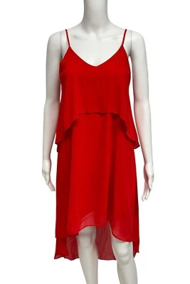 Soprano Mujer Vestido Asimétrico Rojo Tirantes Espagueti Talla S Foto 1 de 4