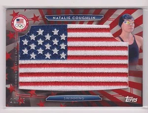 RARE 2016 TOPPS OLYMPIC NATALIE COUGHLIN FLAG PATCH CARD ~ /25 ~ USA SWIMMING - Picture 1 of 2