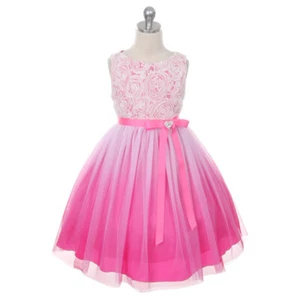 FUCHSIA Size 2 Flower Girl Dress Recital Graduation Birthday Bridesmaid Formal - Picture 1 of 1