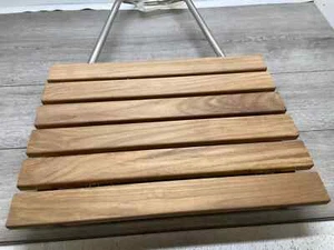 DreamLine SHST-02-TN Wood Folding Shower Seat Chrome - Picture 1 of 2