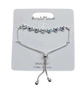 Bracelet coulissant 2025 Disney Parks Mickey Mouse oreille pierres précieuses charme ton argent - Photo 1/3
