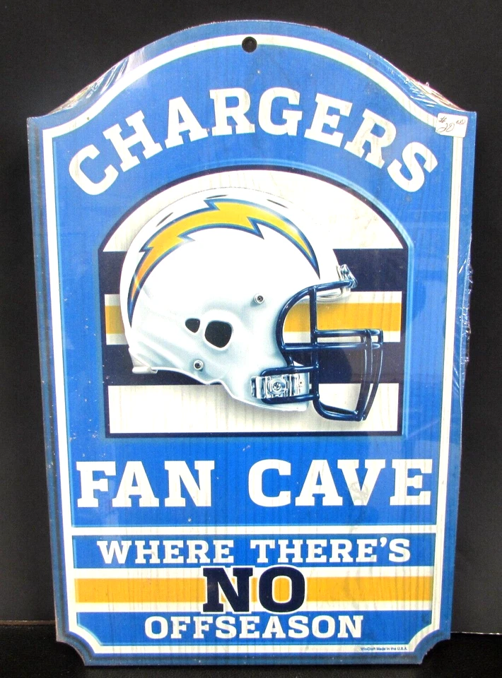 LOS ANGELES ЗАРЯДНЫЕ УСТРОЙСТВА ОФИЦИАЛЬНЫЙ NFL ДЕРЕВЯННЫЙ ЗНАК НОВЫЙ - Изображение 1 из 1