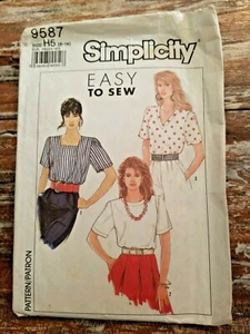 Simplicity Sewing Pattern 9587 VTG 90' Misses Pullover Tops Sizes 6-14 UNCUT - Picture 1 of 2