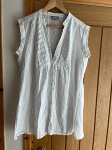 WALLIS WHITE TUNIC BLOUSE SIZE 12 USED - Picture 1 of 4