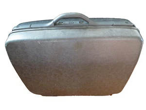 Hartschalen Roll-Koffer Samsonite grau Rollkoffer vier Rollen Band zum Ziehen - Bild 1 von 12