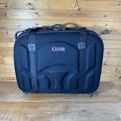 Delsey 27.5” Black Soft Side Luggage Suitcase Carry On Travel Bag 4 Wheels RARE! - Image 1 of 4