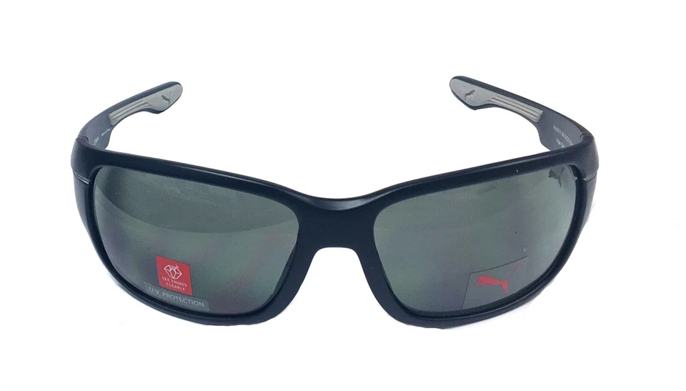 Puma Sunglasses Verve 15079 Matte Grey Frame w/Green Lens & 100% UV Blocking - Image 1 of 1