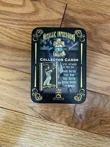 Metallic Impressions Cards Aaron, Blue, Brock, Berra, & Bonds w/tin