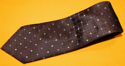 MEN'S BUGATTI BROWN/BLUE/LIGHT BLUE DOTS MOTIF TIE - TIES - DESIGNER TIES. - Изображение 1 из 3