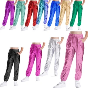 Unisex Kids Dancewear Pockets Trousers Athletic Pants Harem Tracksuit Street - Picture 1 of 127