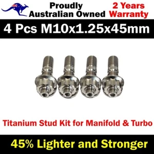 4 Pcs M10x1.25x45mm Titanium Stud Kit for Manifold & Turbo - Bild 1 von 4