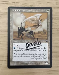 VINTAGE MTG Magic the Gathering Signed Glimmering Angel Invasion Single Card - Picture 1 of 2