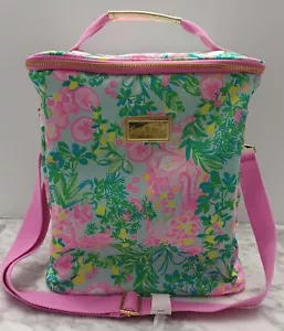 NEW Lilly Pulitzer Insulated Wine Carrier Bag in Fruity Flamingo Style 216911 - Picture 1 of 13