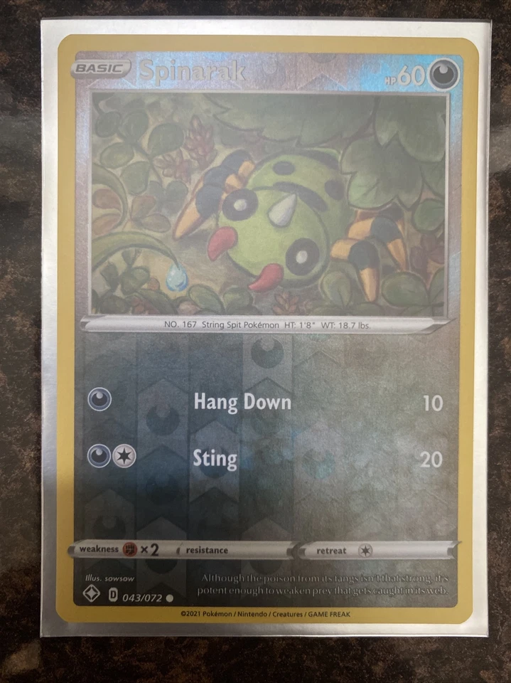 Spinarak 043/072 - Reverse Holo - Pokemon Shining Fates - Mint Pack Fresh - Image 1 of 1