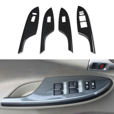 Cubierta de panel de interruptor de elevación de ventana para Toyota Corolla 2007-2013​ moldura de fibra de carbono Foto 1 de 4