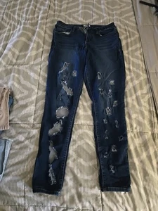 LEI JEANS Distressed Dark Blue Size 15 Junior C1 - Picture 1 of 5