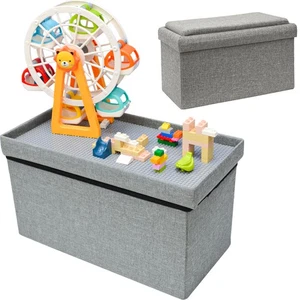 LEGO Kompatibel - Kinder Aufbewahrungsbox mit Spieltisch im Deckel - 53x27x30  - Bild 1 von 10