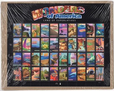 Scott #4072a Wonders of America Full Sheet of 40 Stamps - Sealed - Image 1 of 3