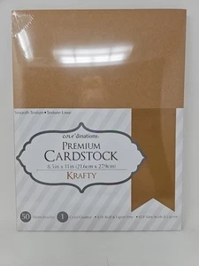 Core'dinations 50 Ct 8.5x11" Kraft Brown 65lb Smooth Texture Premium Cardstock - Picture 1 of 3