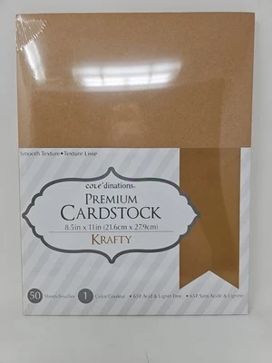 Core'dinations 50 Ct 8.5x11" Kraft Brown 65lb Smooth Texture Premium Cardstock - Image 1 of 3