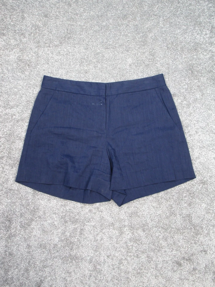 Theory 短裤女式 4 海军蓝亚麻混纺 * — 第 1/4 张图片