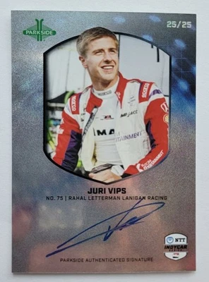 2025 Indycar Parkside Juri Vips 25/25 Autograph Signature Card Rahal - Image 1 of 2