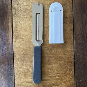 Pampered Chef Cheese Knife w Protective Cover Stainless Steel Slicer Spreader - Picture 1 of 12