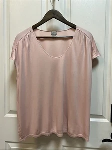 CHICO'S Tee Scoop Neck 100% Modal Fabric T-Shirt Pale Pink Size 3 (XL) - Picture 1 of 6